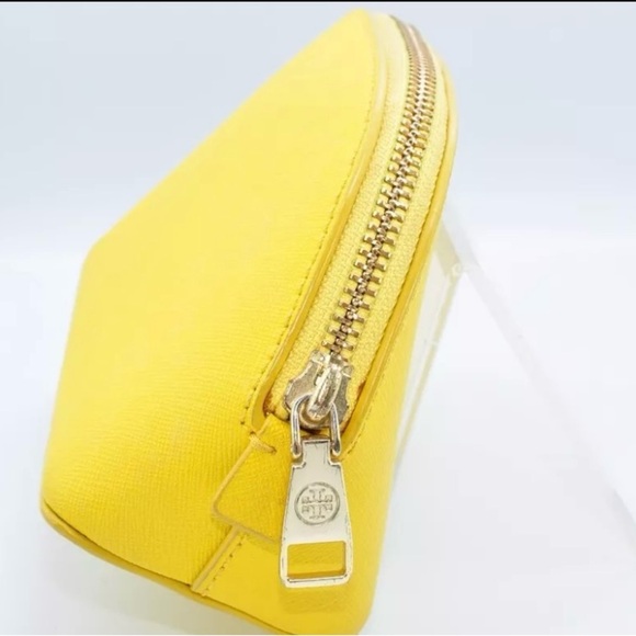 Tory Burch Yellow Leather Cosmetic Pouch/Makeup Bag/Clutch | PRELOVED!! 💛☀️💛☀️ - Picture 7 of 7